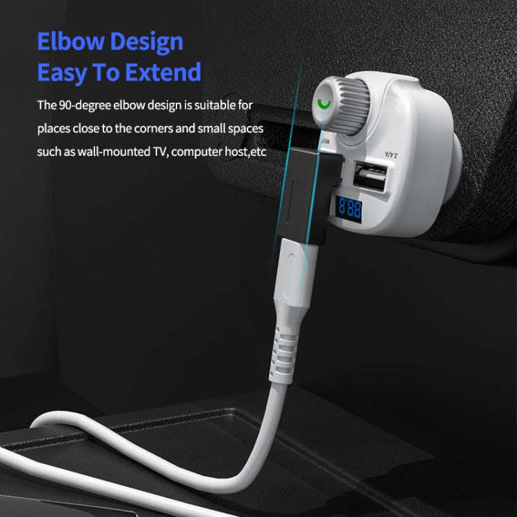 ENKAY 90 Degree Right Angle USB 3.0 Male to Type-C Female Adapter Converter