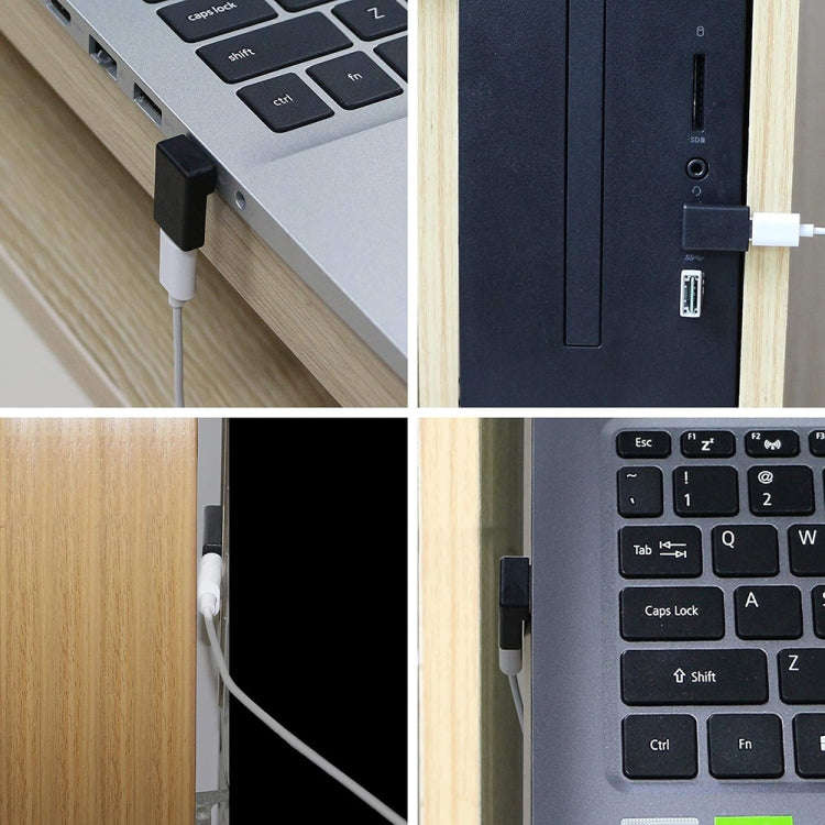 2pcs ENKAY 90 Degree Right Angle USB 3.0 Male to Type-C Female Adapter Converter