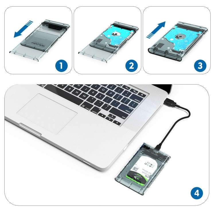 WAVLINK ST239 USB3.0 Transparent SATA External Solid-state SSD 2.5-inch Mobile Hard Disk Case