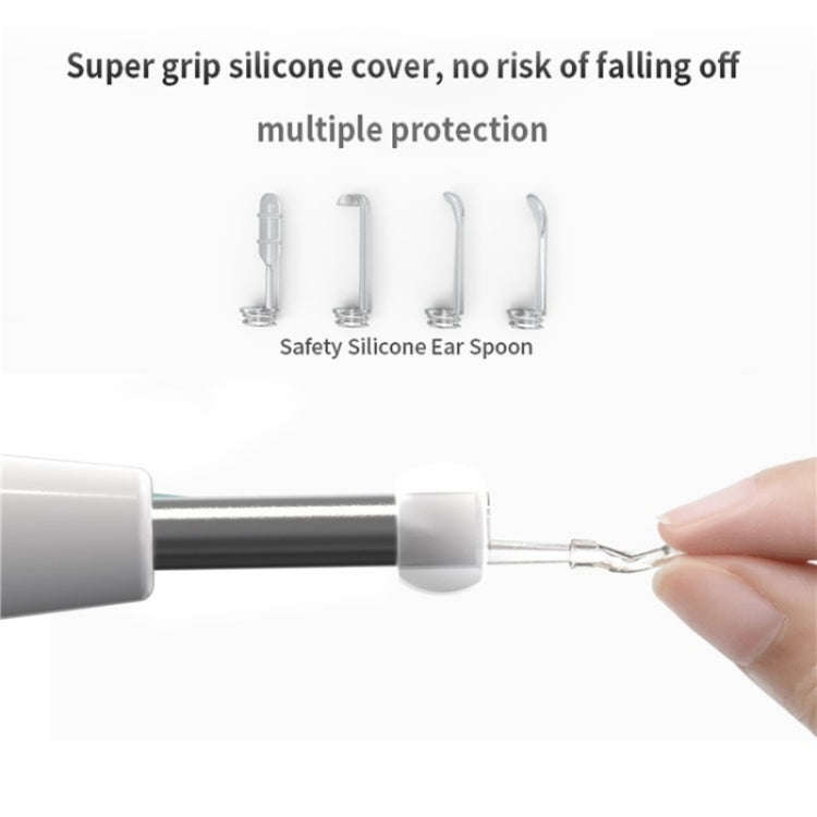 W2 WiFi Smart Visual Ear Pick Cleaning Kit Ear Wax Removal Tool with LED Light(White)