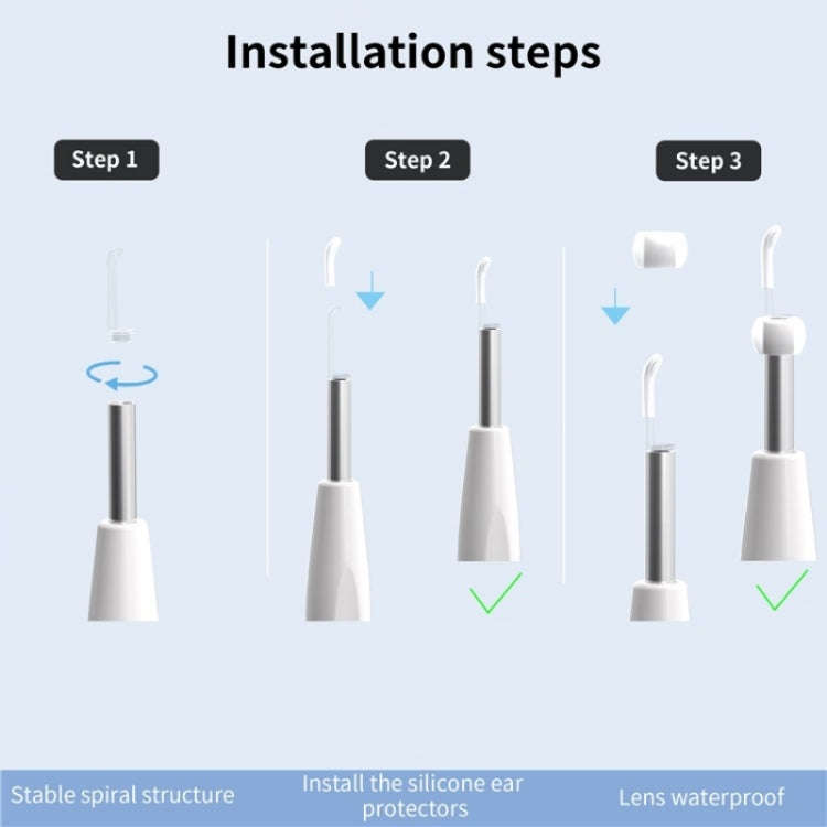 W2 WiFi Smart Visual Ear Pick Cleaning Kit Ear Wax Removal Tool with LED Light(Green)