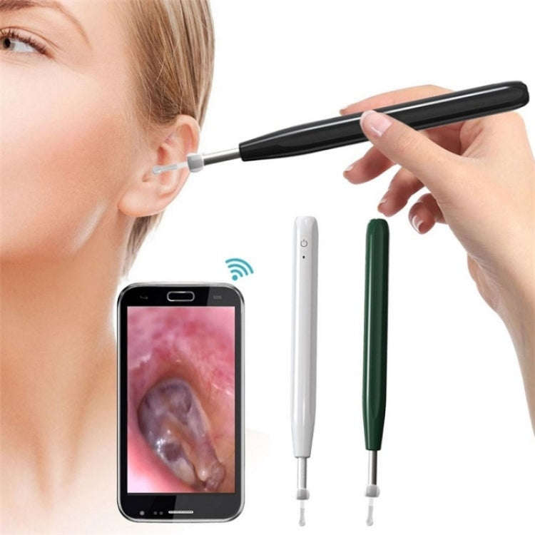 W2 WiFi Smart Visual Ear Pick Cleaning Kit Ear Wax Removal Tool with LED Light(Green)