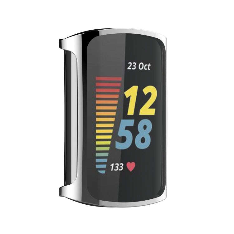 For Fitbit Charge 6 / 5 TPU Shell + Film Integrated Watch Protective Case(White)