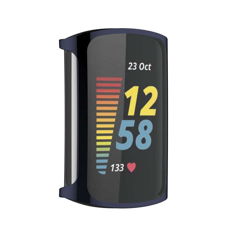 For Fitbit Charge 6 / 5 TPU Shell + Film Integrated Watch Protective Case(Blue)