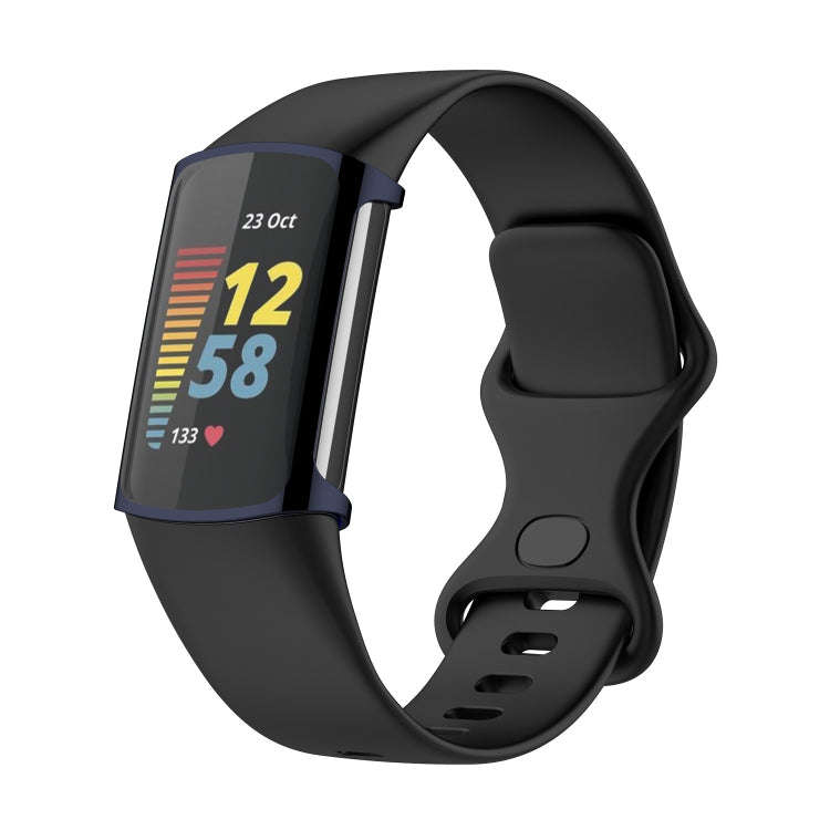 For Fitbit Charge 6 / 5 TPU Shell + Film Integrated Watch Protective Case(Blue)