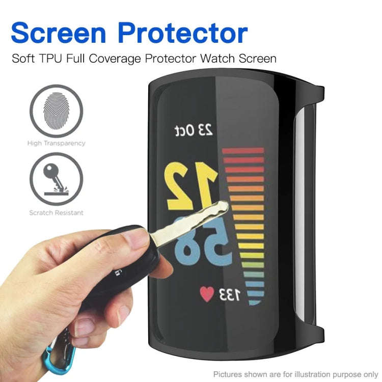 For Fitbit Charge 6 / 5 TPU Shell + Film Integrated Watch Protective Case(White)
