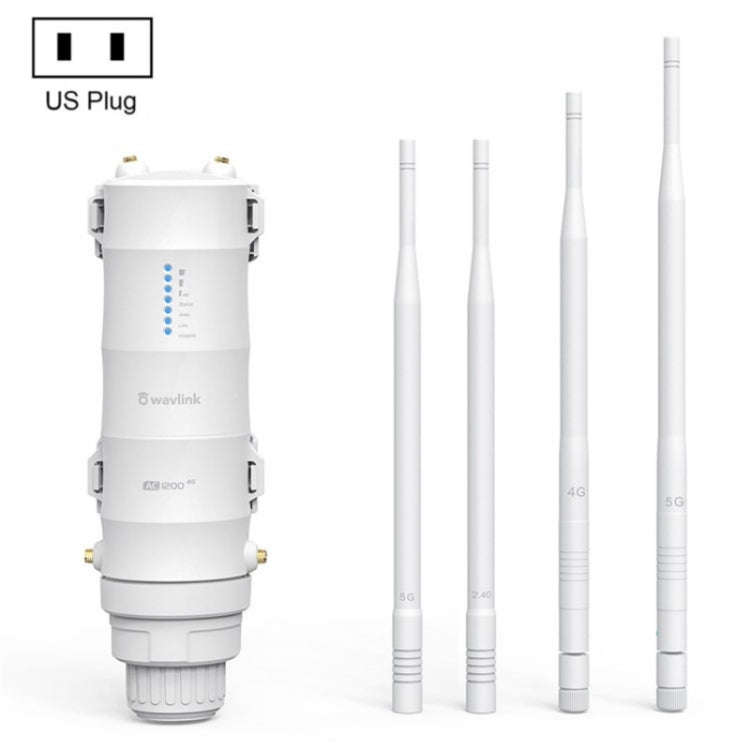 WAVLINK WN572HE4D AC1200 4G LTE WiFi Dual Band 4 Detachable Antennas Router, Plug:US Plug