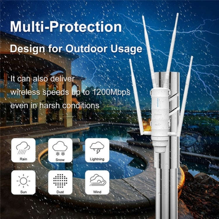 WAVLINK WN572HE4D AC1200 4G LTE WiFi Dual Band 4 Detachable Antennas Router, Plug:EU Plug