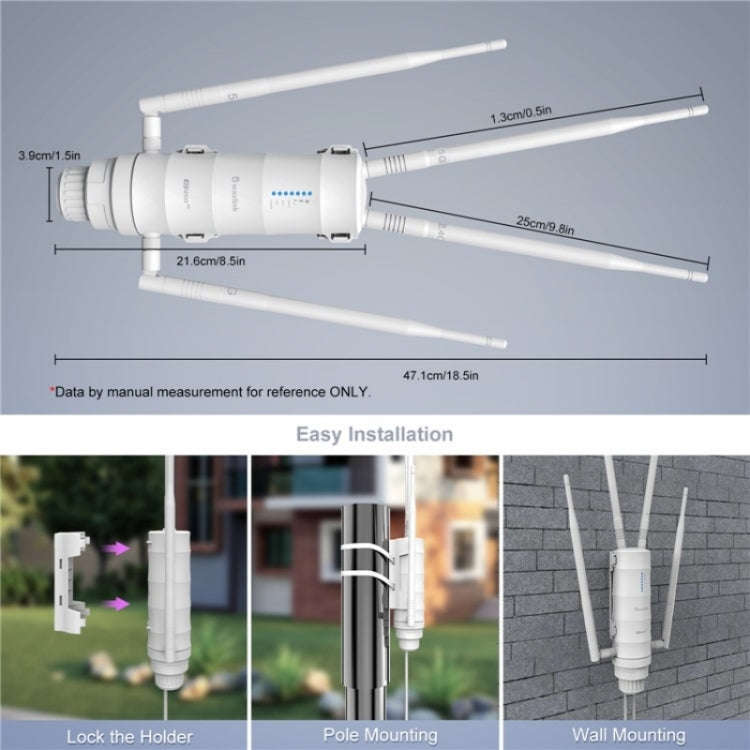 WAVLINK WN572HE4D AC1200 4G LTE WiFi Dual Band 4 Detachable Antennas Router, Plug:EU Plug