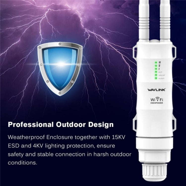 WAVLINK WN570HN2 With PoE Powered WAN/ AP / Repeater Mode 300Mbps Outdoor Router, Plug:EU Plug