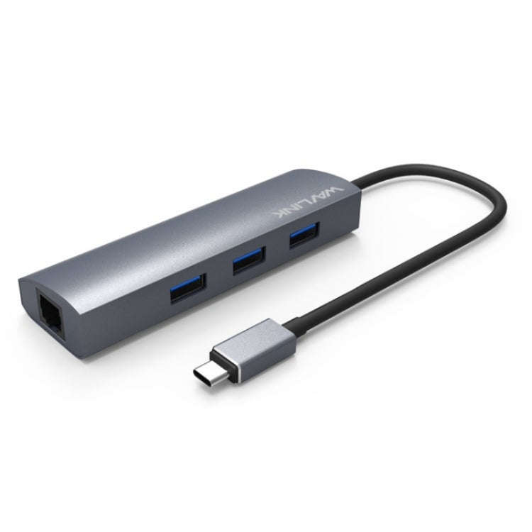 WAVLINK UH3031G/C Gigabit High Speed Hub Adapter Type-C to 3 x USB 3.0 + USB-C + RJ45 + DC Power ...