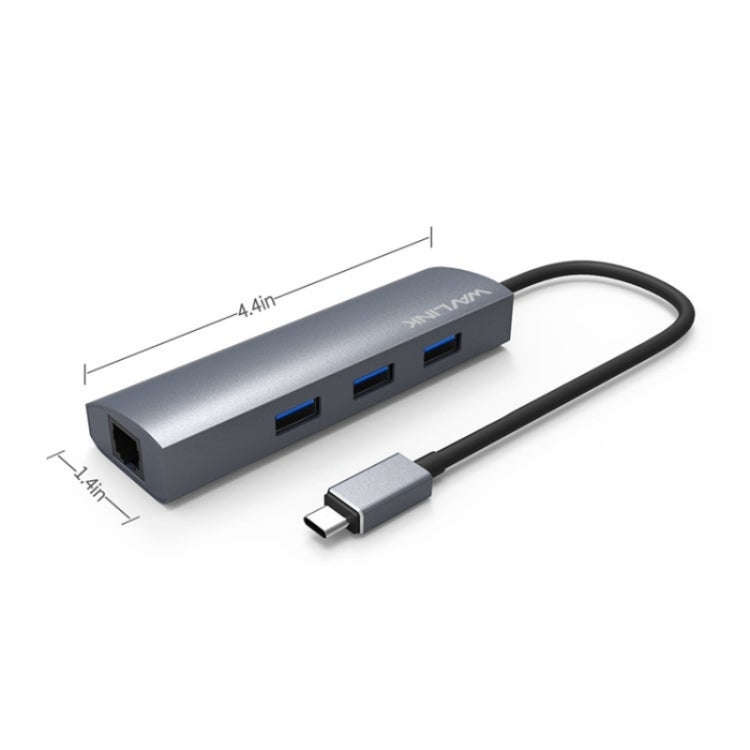 WAVLINK UH3031G/C Gigabit High Speed Hub Adapter Type-C to 3 x USB 3.0 + USB-C + RJ45 + DC Power ...