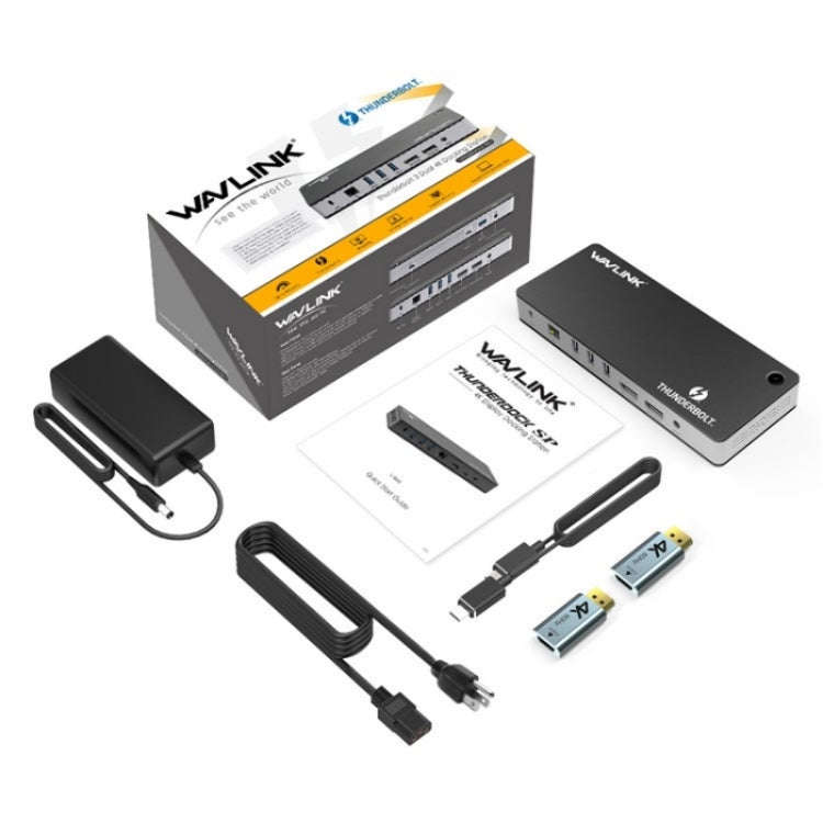 WAVLINK UTD21H 11 in 1 4K Dual DisplayPort Hub Converter Thunderbolt 3 Docking Station, Plug:AU Plug