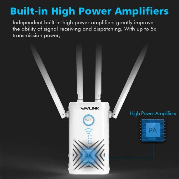 WAVLINK WN579X3 With 5dBi Antennas AC1200 Wireless Router 2.4G / 5G Dual Band WiFi Repeater, Plug...