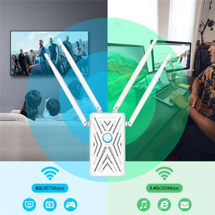 WAVLINK WN579A3 Home WiFi Extender 1200Mbps 2.4GHz / 5GHz Dual Band AP Wireless Router, Plug:US Plug