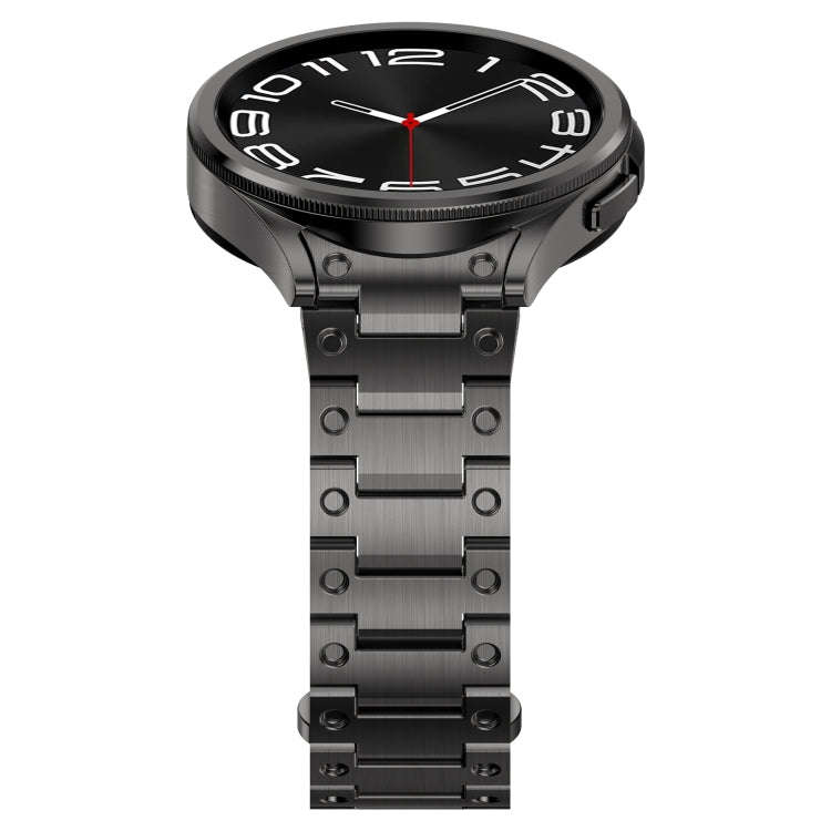 For Samsung Galaxy Watch 4 40 / 44mm Dual Circle Curved Connection Stainless Steel Watch Band(Gray)