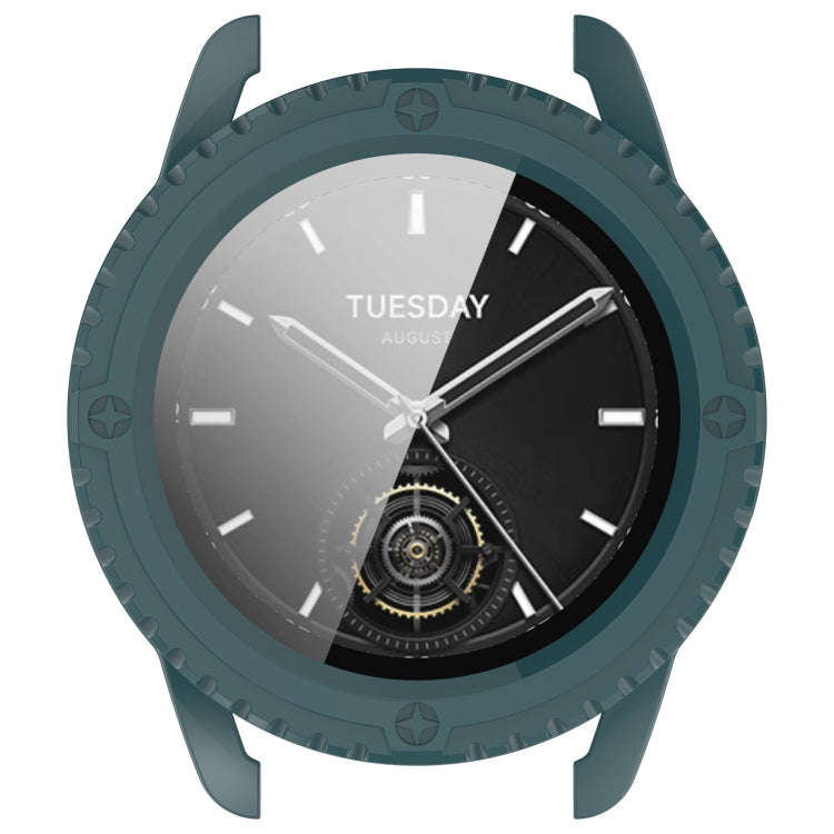 For Xiaomi Watch S3 PC + Tempered Film Integrated Watch Protective Case(Green)