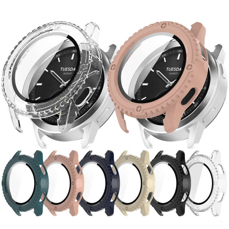 For Xiaomi Watch S3 PC + Tempered Film Integrated Watch Protective Case(Blue)