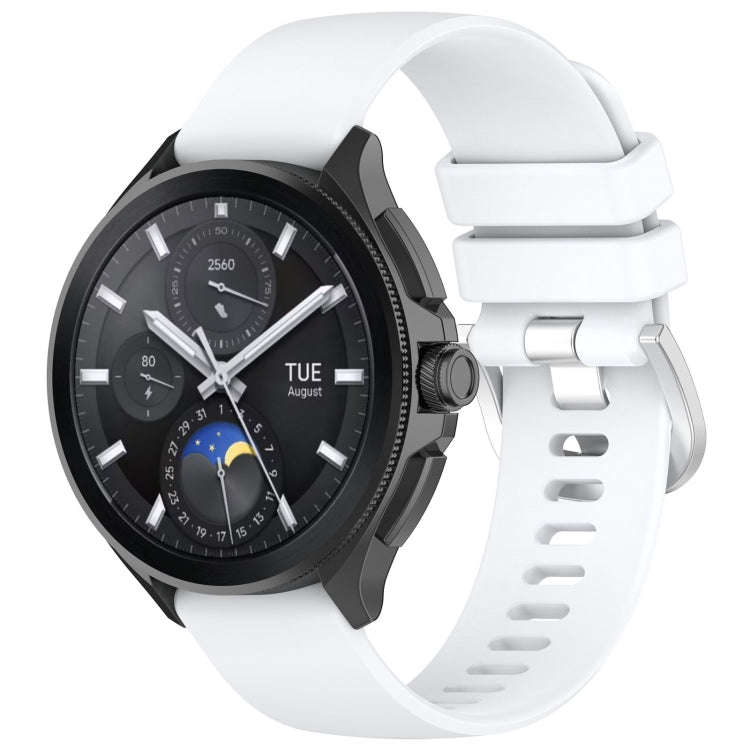 For Xiaomi Watch S3 Glossy Surface Silicone Watch Band(White)