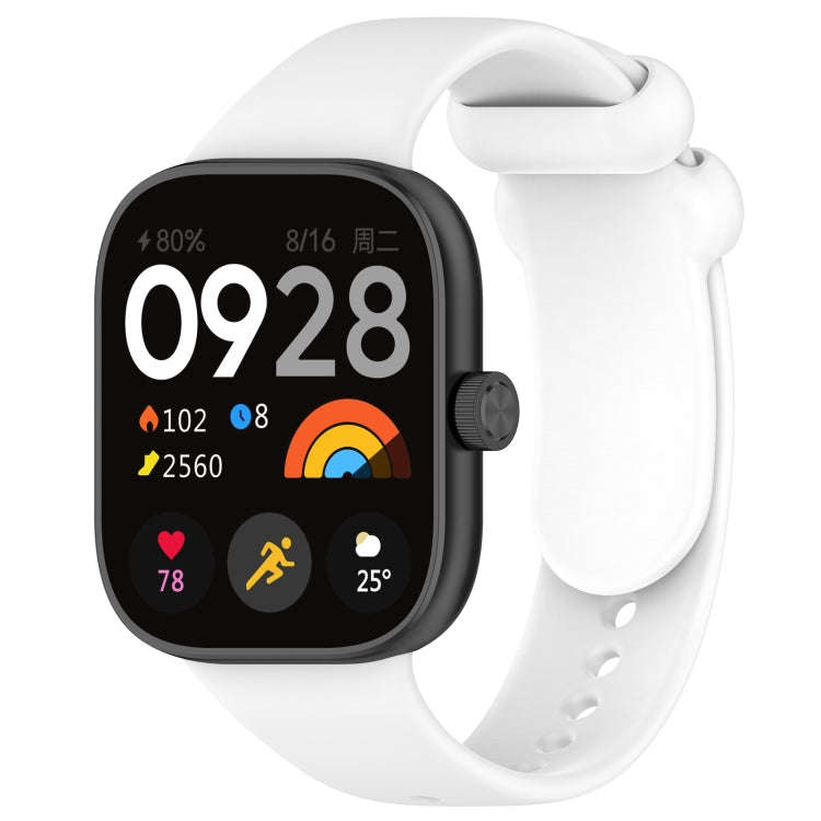 For Redmi Watch 4 Solid Color Liquid Silicone Watch Band(White)