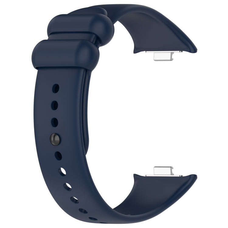 For Redmi Watch 4 Solid Color Liquid Silicone Watch Band(Dark Blue)