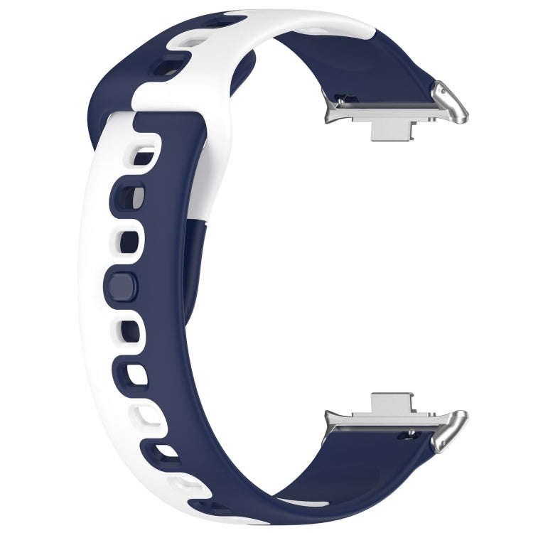 For Xiaomi Smart Band 9 Pro / Redmi Watch 5 Stitching Dual Color Silicone Watch Band(Midnight Blu...