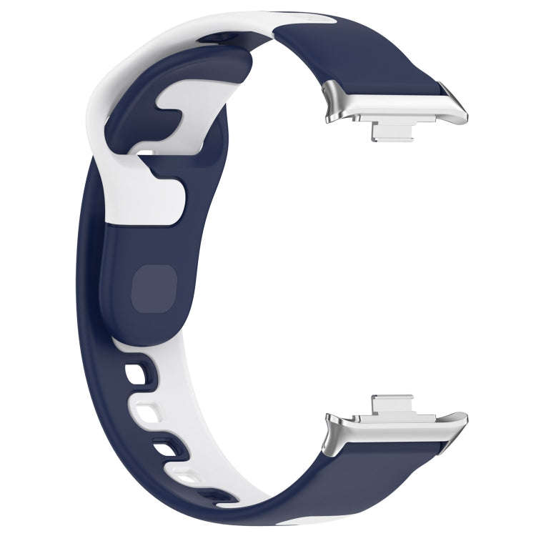 For Xiaomi Smart Band 9 Pro / Redmi Watch 5 Stitching Dual Color Silicone Watch Band(Midnight Blu...