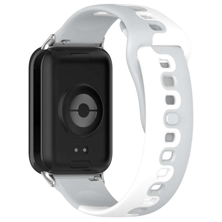 For Xiaomi Smart Band 9 Pro / Redmi Watch 5 Stitching Dual Color Silicone Watch Band(Gray White)