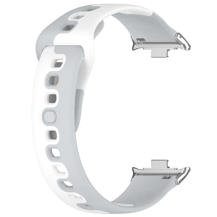 For Xiaomi Smart Band 9 Pro / Redmi Watch 5 Stitching Dual Color Silicone Watch Band(Gray White)