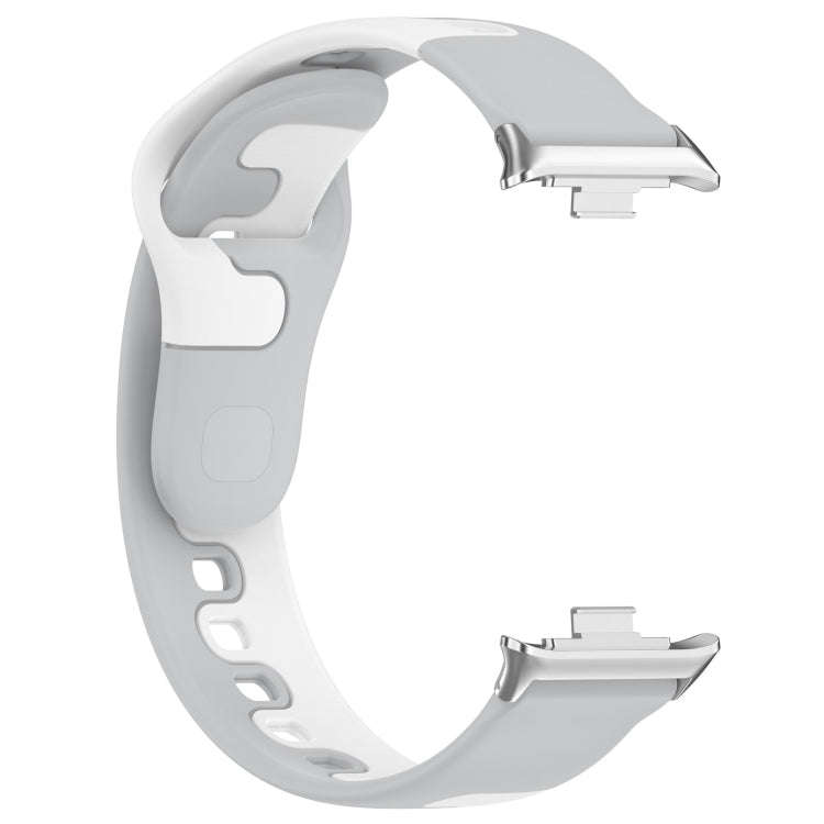For Xiaomi Smart Band 9 Pro / Redmi Watch 5 Stitching Dual Color Silicone Watch Band(Gray White)