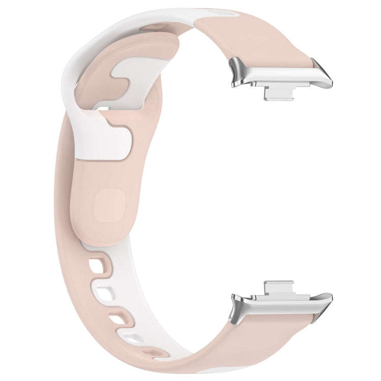 For Xiaomi Smart Band 9 Pro / Redmi Watch 5 Stitching Dual Color Silicone Watch Band(Pink White)