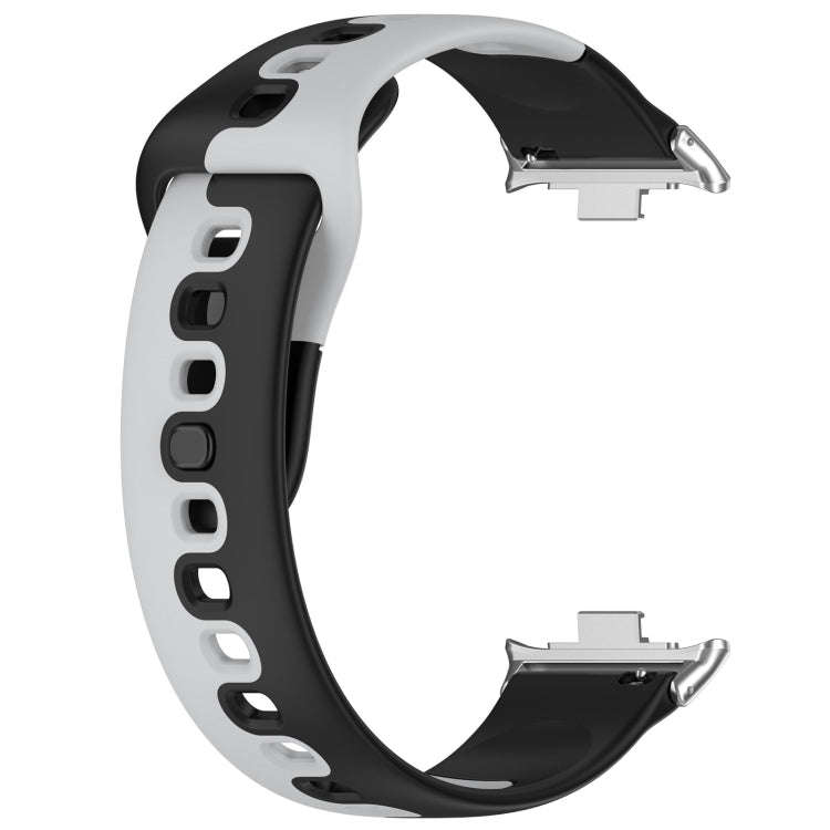 For Xiaomi Smart Band 9 Pro / Redmi Watch 5 Stitching Dual Color Silicone Watch Band(Black Gray)