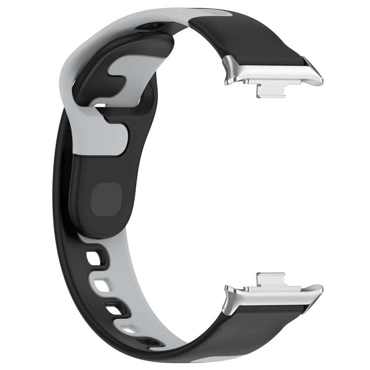 For Xiaomi Smart Band 9 Pro / Redmi Watch 5 Stitching Dual Color Silicone Watch Band(Black Gray)