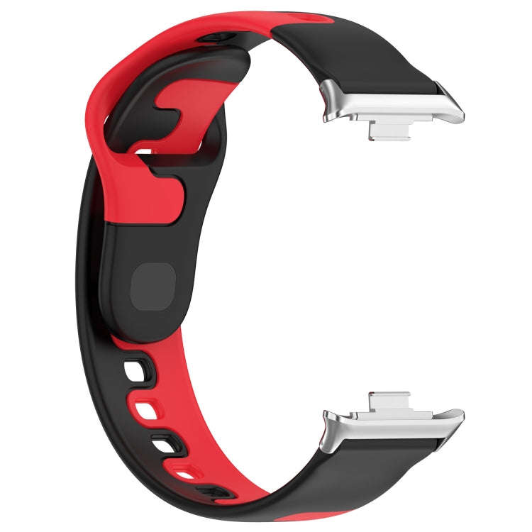 For Xiaomi Smart Band 9 Pro / Redmi Watch 5 Stitching Dual Color Silicone Watch Band(Black Red)