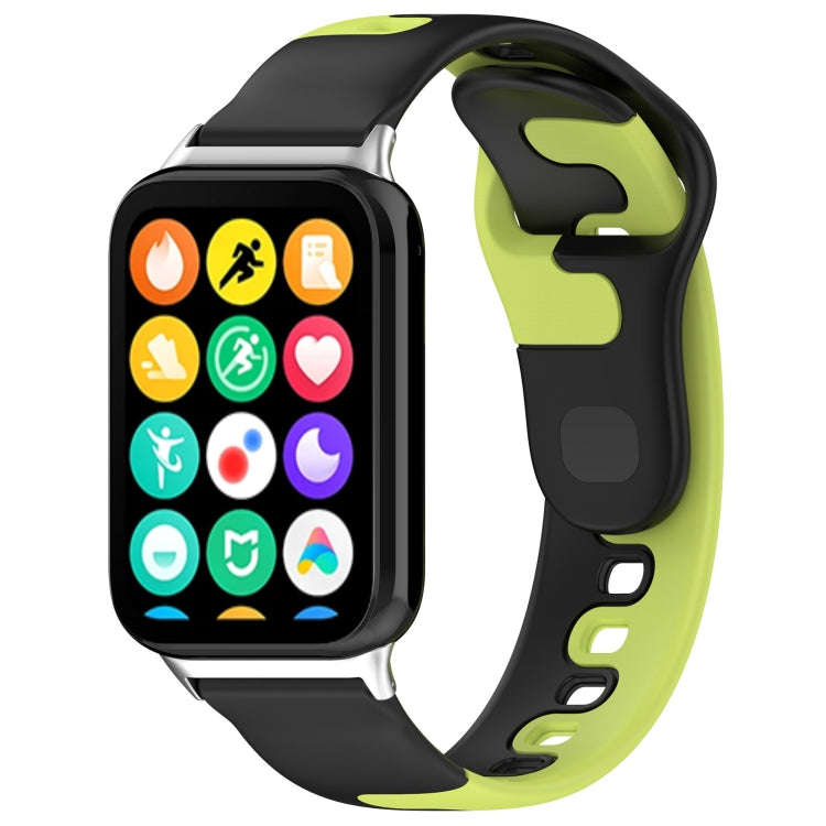 For Xiaomi Smart Band 9 Pro / Redmi Watch 5 Stitching Dual Color Silicone Watch Band(Black Green)