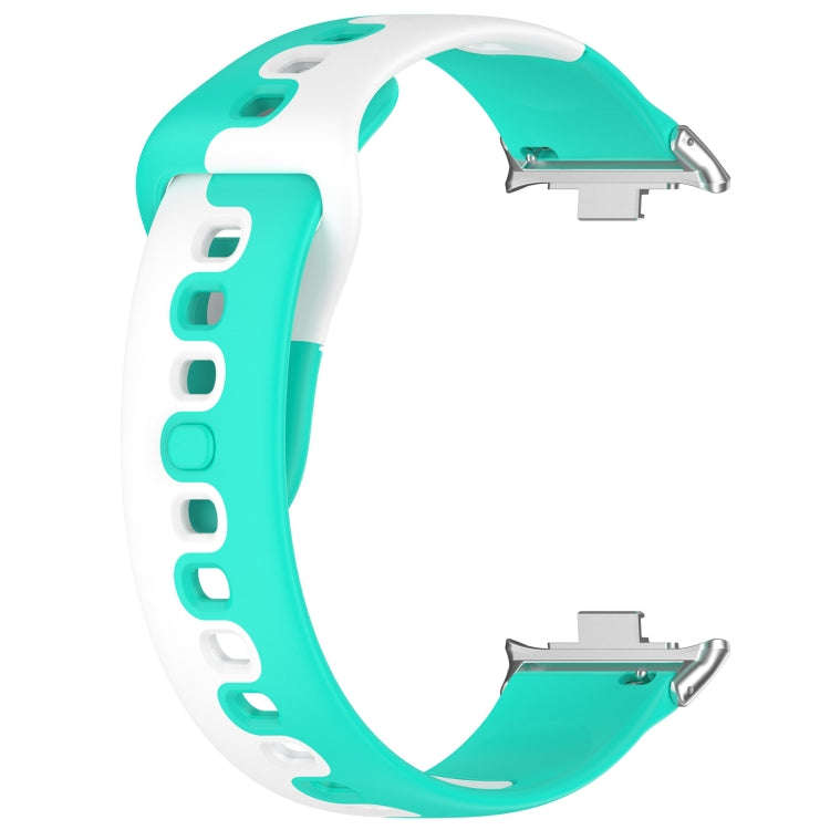 For Xiaomi Smart Band 9 Pro / Redmi Watch 5 Stitching Dual Color Silicone Watch Band(Green White)