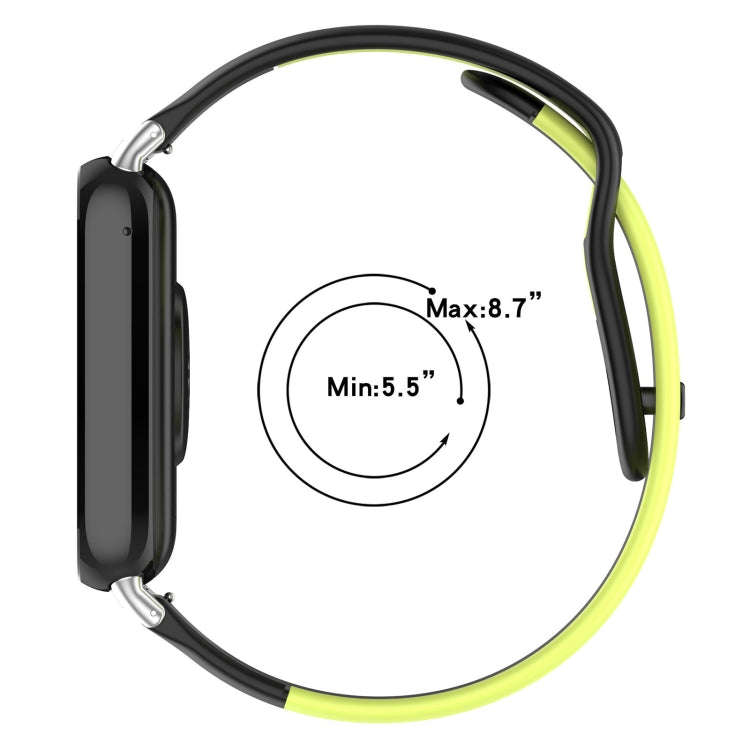 For Xiaomi Smart Band 9 Pro / Redmi Watch 5 Stitching Dual Color Silicone Watch Band(Black Blue)