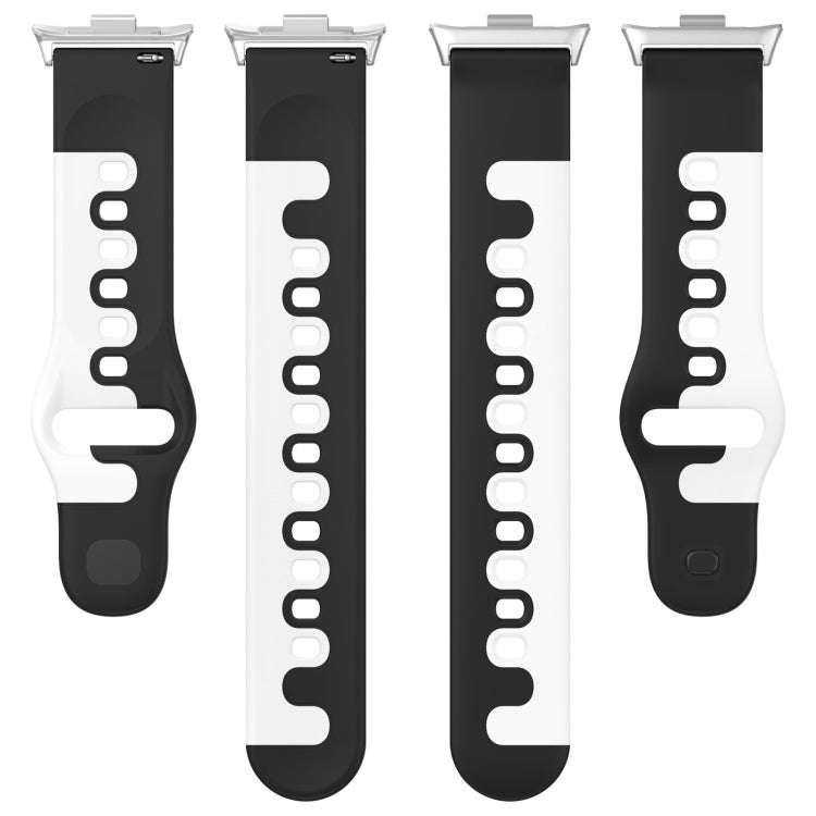 For Xiaomi Smart Band 9 Pro / Redmi Watch 5 Stitching Dual Color Silicone Watch Band(Black Red)
