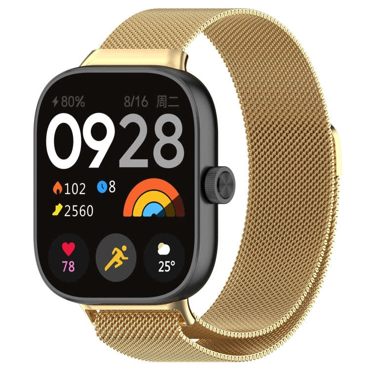 For Redmi Watch 4 Milan Magnetic Steel Mesh Watch Band(Gold)