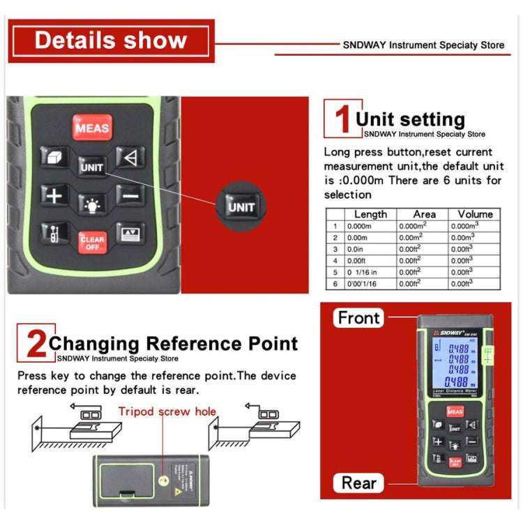SNDWAY Range Finder Laser Handheld Range Finder SW-T60