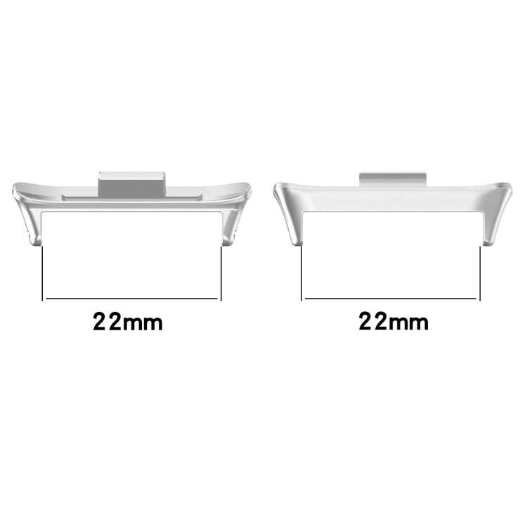 For Redmi Watch 4 1 Pair 22mm Stainless Steel Metal Watch Band Connector(Silver)