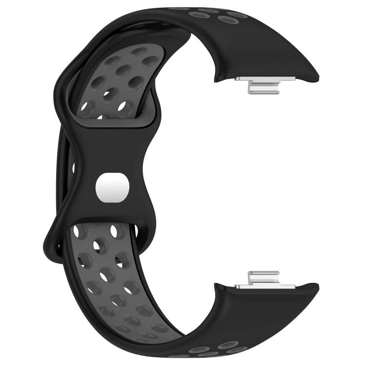 For Redmi Watch 4 Dual Color Perforated Silicone Watch Band(Black Gray)