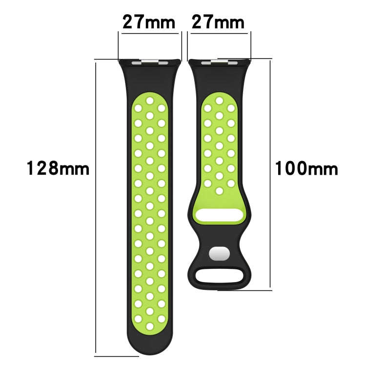 For Redmi Watch 4 Dual Color Perforated Silicone Watch Band(Black Blue)