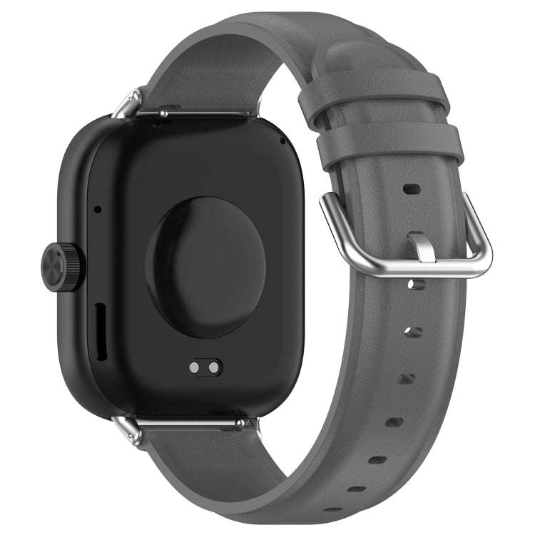For Redmi Watch 4 / Watch 5 Round Tail Top Layer Leather Watch Band(Gray)
