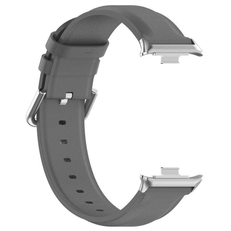For Redmi Watch 4 / Watch 5 Round Tail Top Layer Leather Watch Band(Gray)