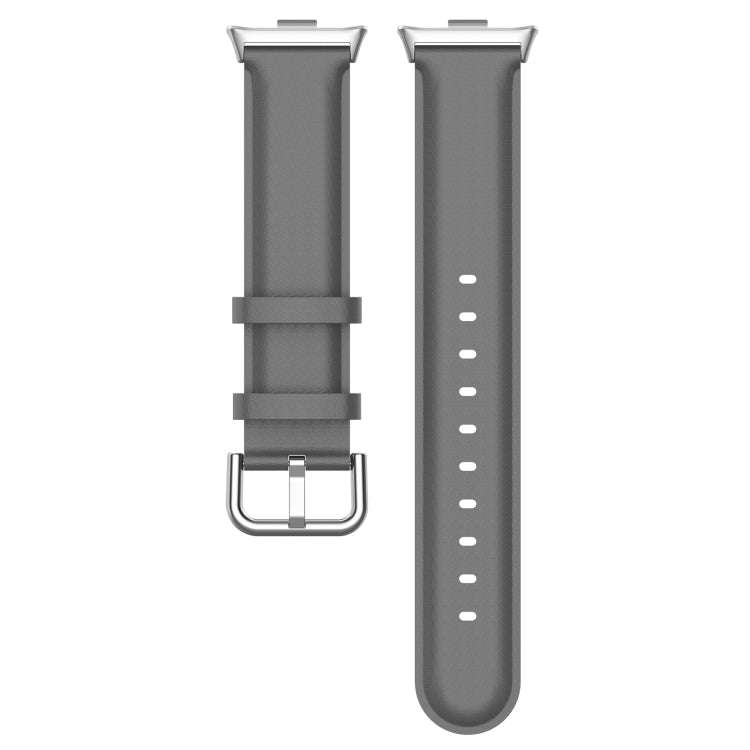 For Redmi Watch 4 / Watch 5 Round Tail Top Layer Leather Watch Band(Gray)