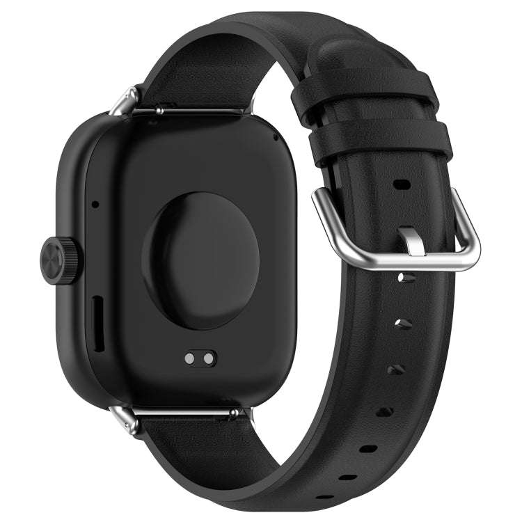 For Xiaomi Smart Band 9 Pro / 8 Pro Round Tail Top Layer Leather Watch Band(Black)