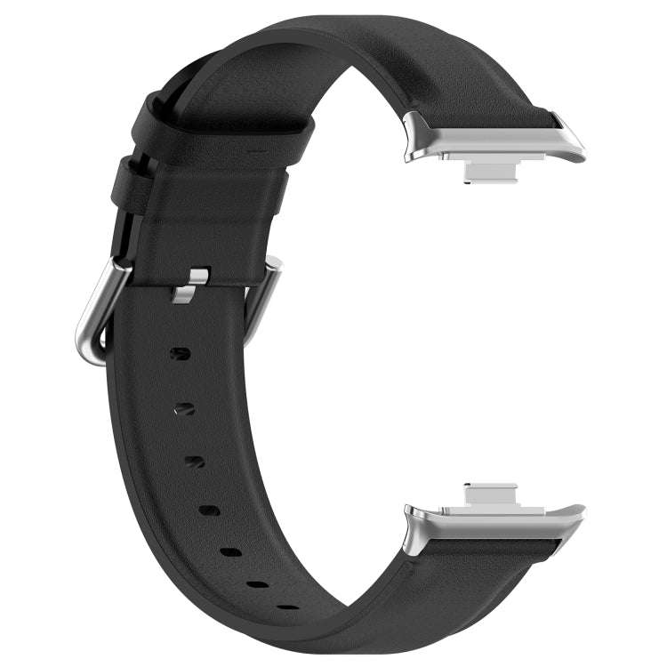 For Xiaomi Smart Band 9 Pro / 8 Pro Round Tail Top Layer Leather Watch Band(Black)