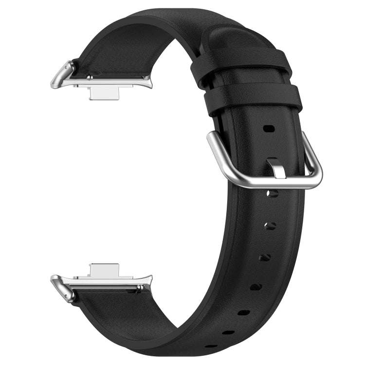 For Xiaomi Smart Band 9 Pro / 8 Pro Round Tail Top Layer Leather Watch Band(Black)