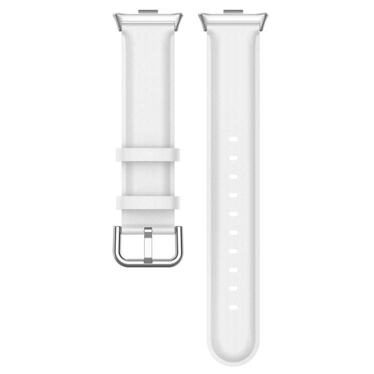For Xiaomi Smart Band 9 Pro / 8 Pro Round Tail Top Layer Leather Watch Band(White)